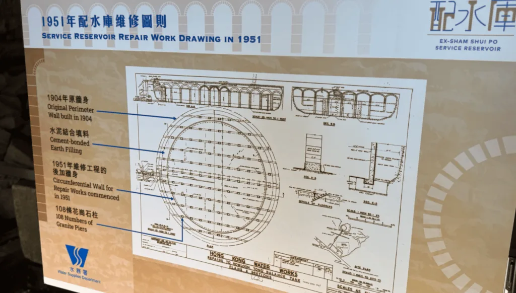 前深水埗配水庫 維修圖則